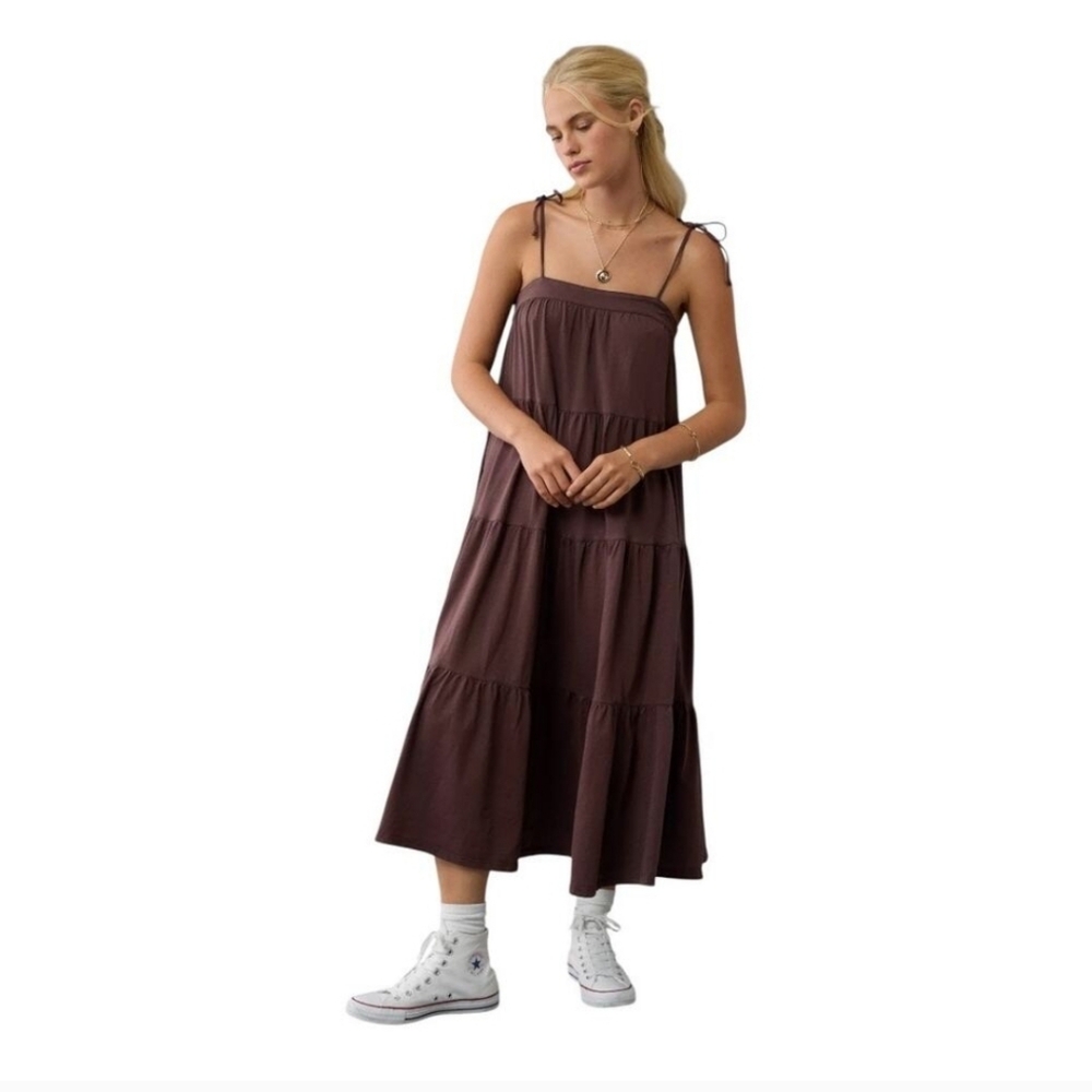 American Eagle Brown Tiered Maxi Dress